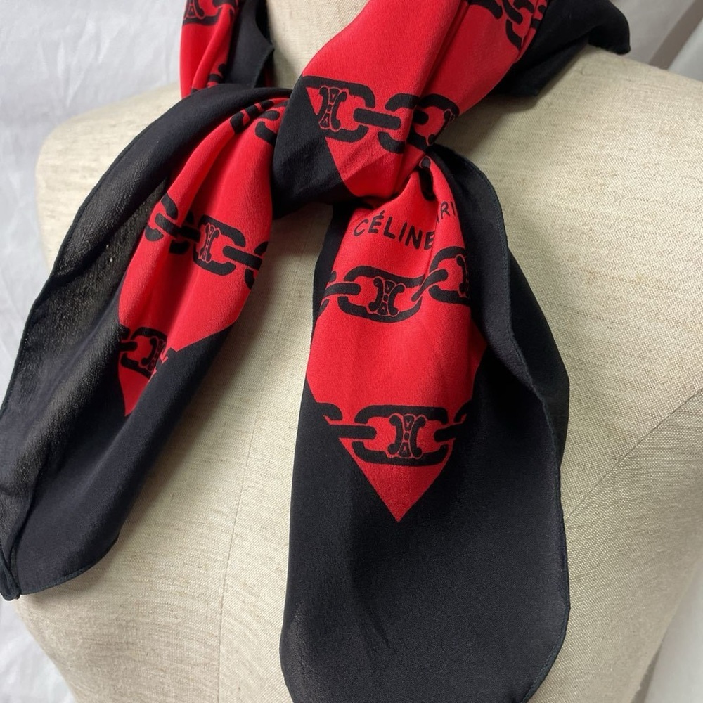 Celine Vintage Chain Pattern Scarf - Picture 7 of 9